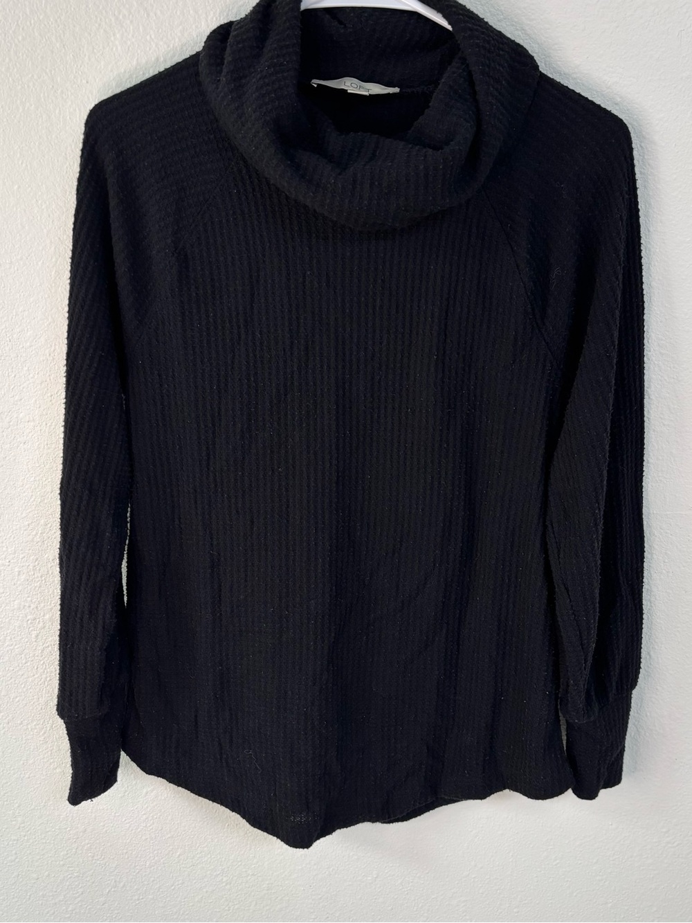 LOFT Black Cowl Neck Sweater Size Small Soft Cozy Pullover